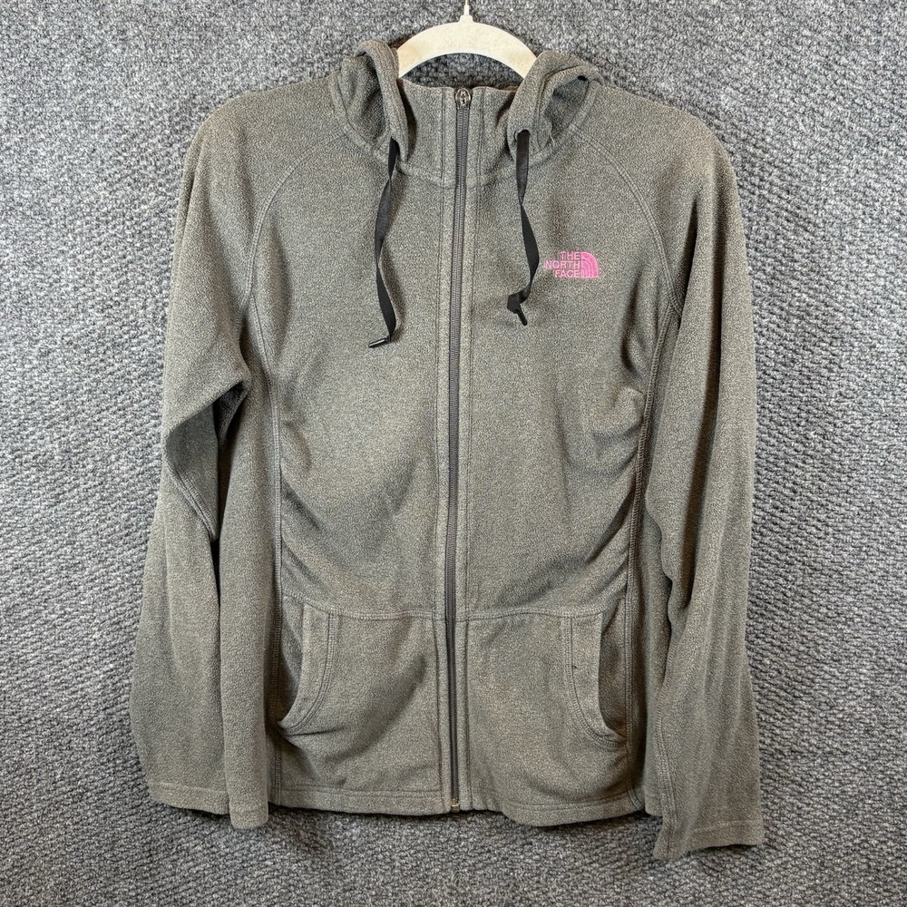 The‎ North Face Womens Gray Polartec Breast Cancer Pink Ribbon Jacket Sz S
